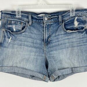 Old Navy Boyfriend Jean Shorts Size 12 Blue Denim High Rise 99% Cotton 1% Spande